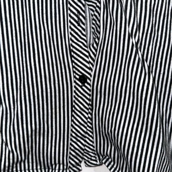 Eden & Olivia Black & White Striped Button-Up Shirt 2X Made In China - Picture 5 of 8